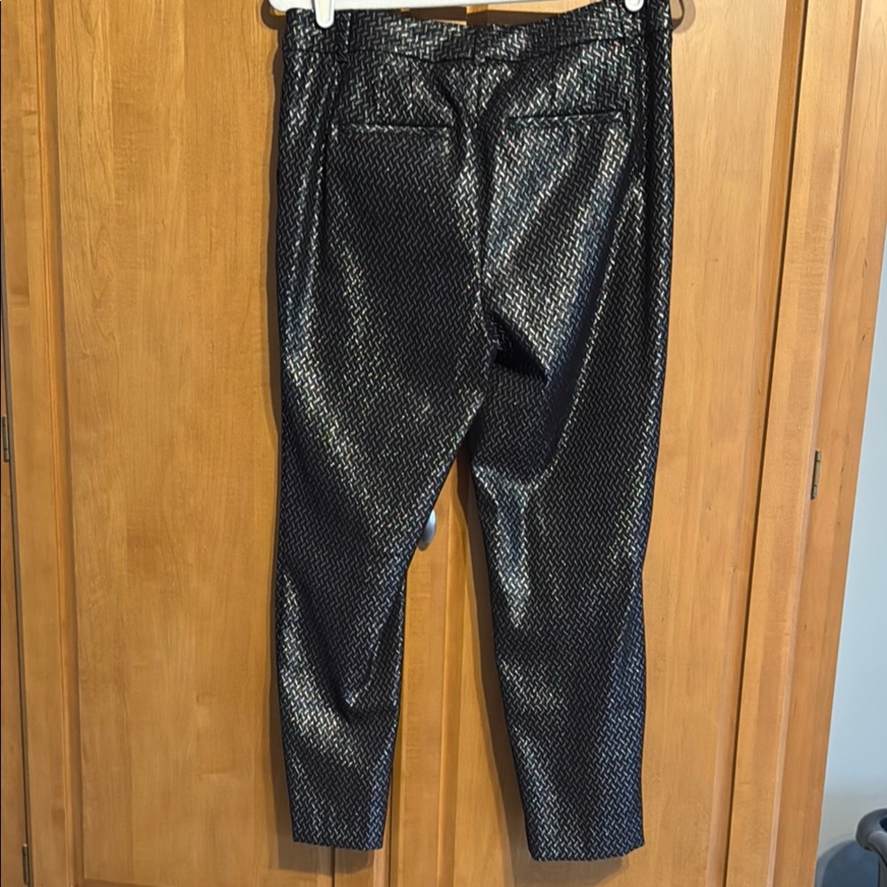 Black And Silver Patterned Ankle Pants - image 2